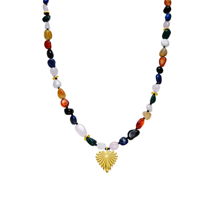 Collar con Multicolor Piedra Natural acabado oro 18k - Ilisen