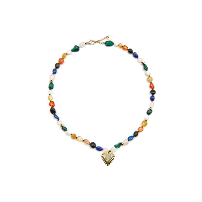 Collar con Multicolor Piedra Natural acabado oro 18k - Ilisen