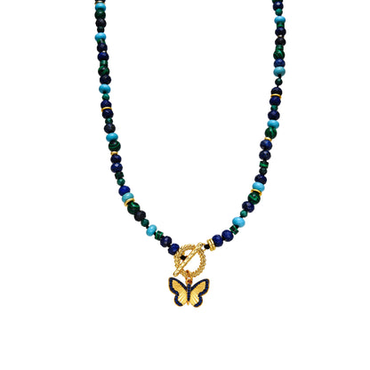Collar con Lapislazuli Natural acabado oro 18k - Arru