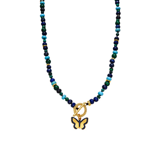 Collar con Lapislazuli Natural acabado oro 18k - Arru