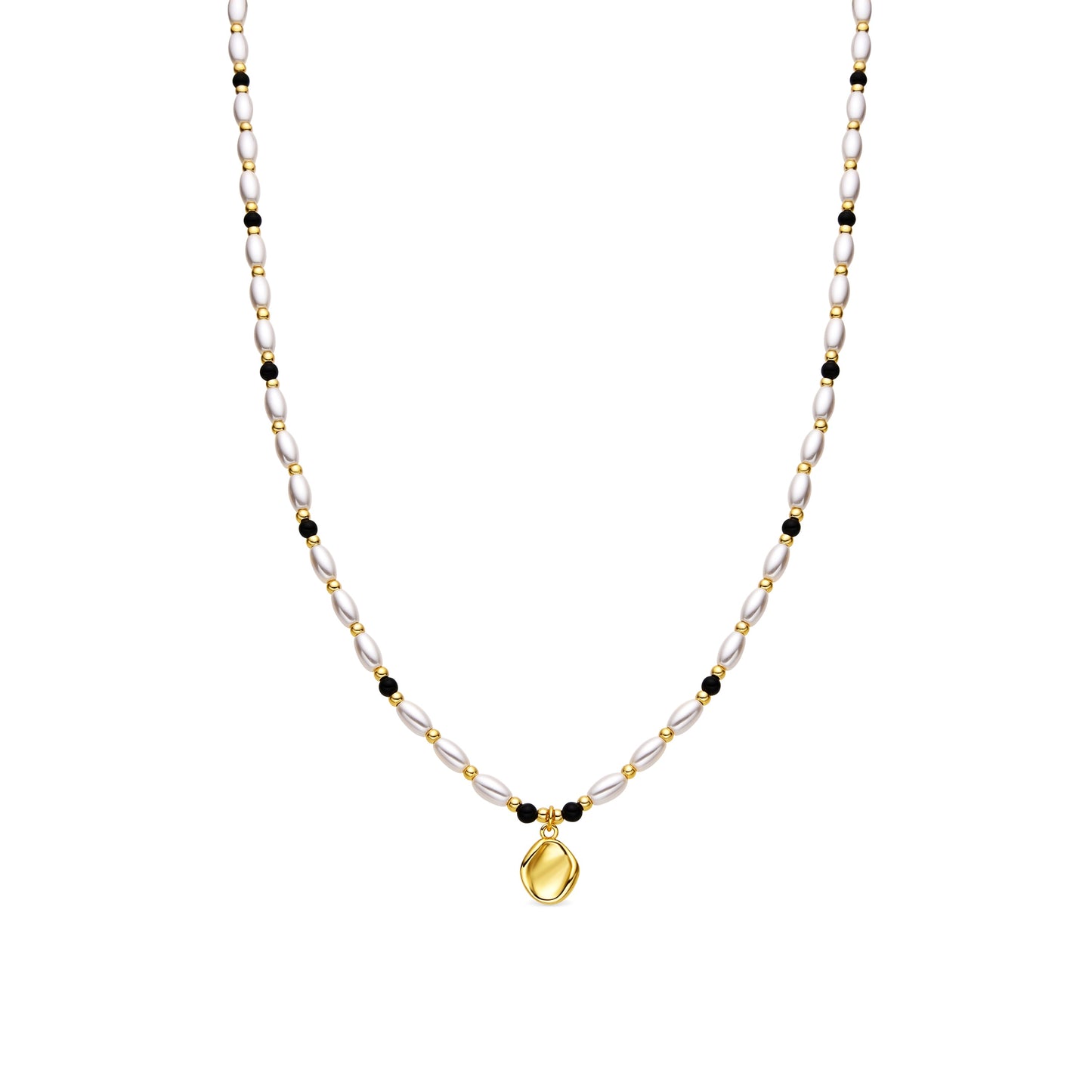 Collar con Perla Blanca acabado oro 18k - Zizi