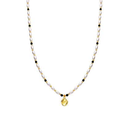 Collar con Perla Blanca acabado oro 18k - Zizi
