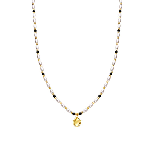Collar con Perla Blanca acabado oro 18k - Zizi