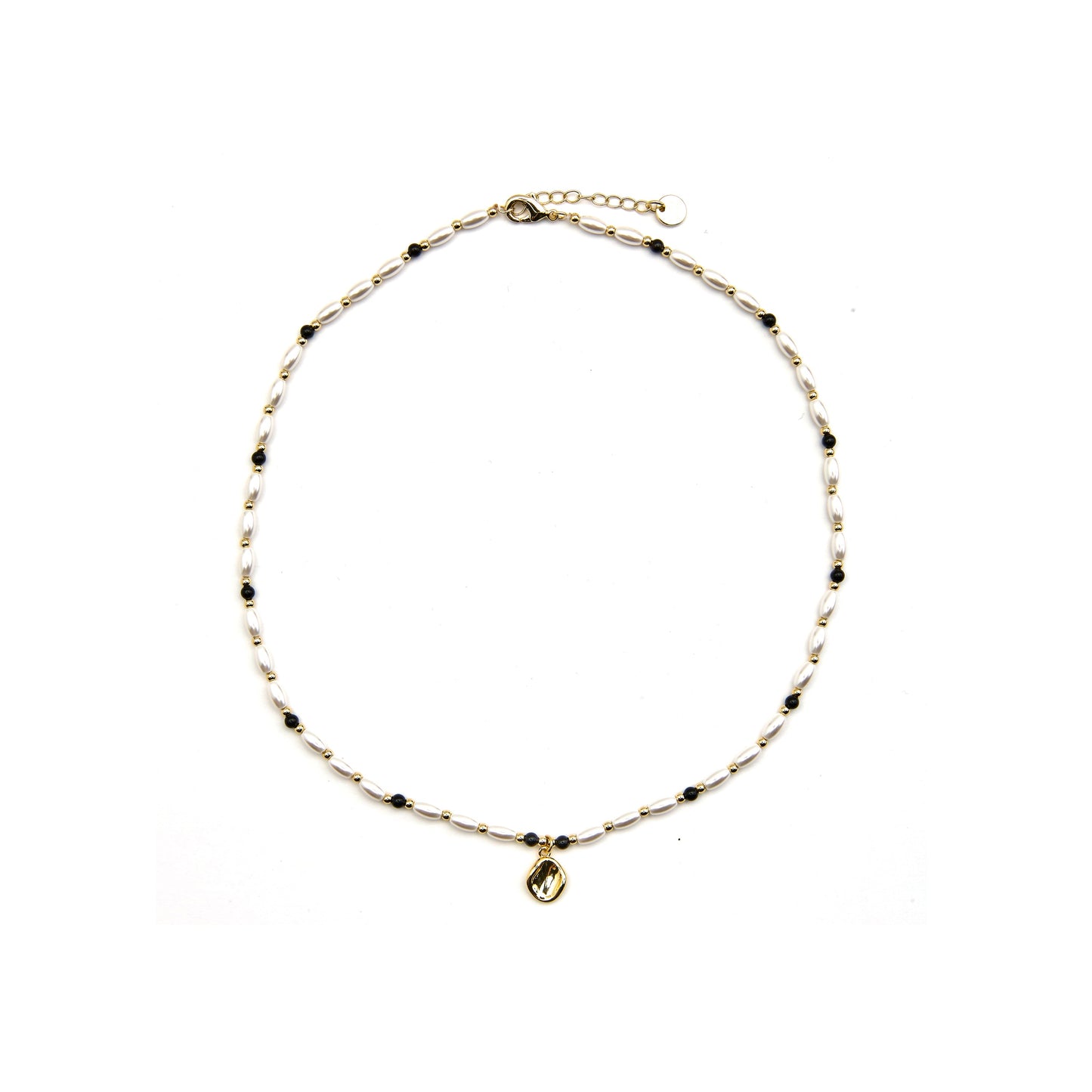 Collar con Perla Blanca acabado oro 18k - Zizi