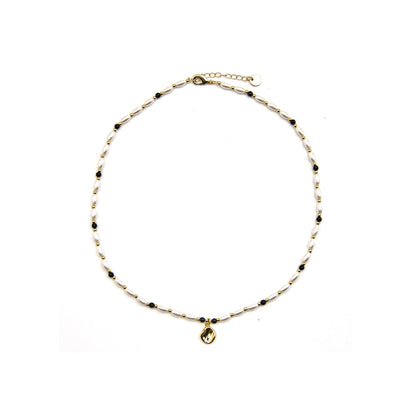 Collar con Perla Blanca acabado oro 18k - Zizi