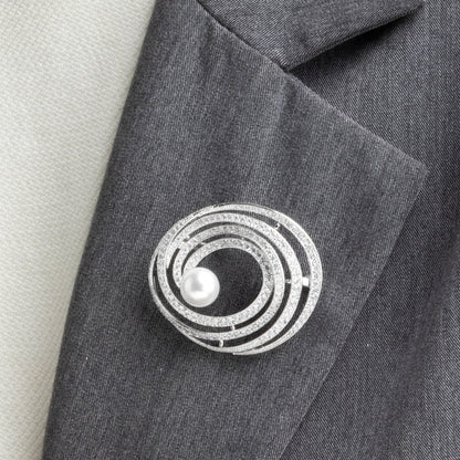 Broche con Circonita Brillante acabado plata - Telah