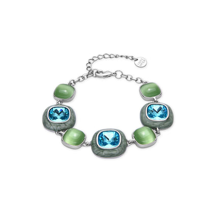 Pulsera con Cristal Azul acabado plata - Drogolo