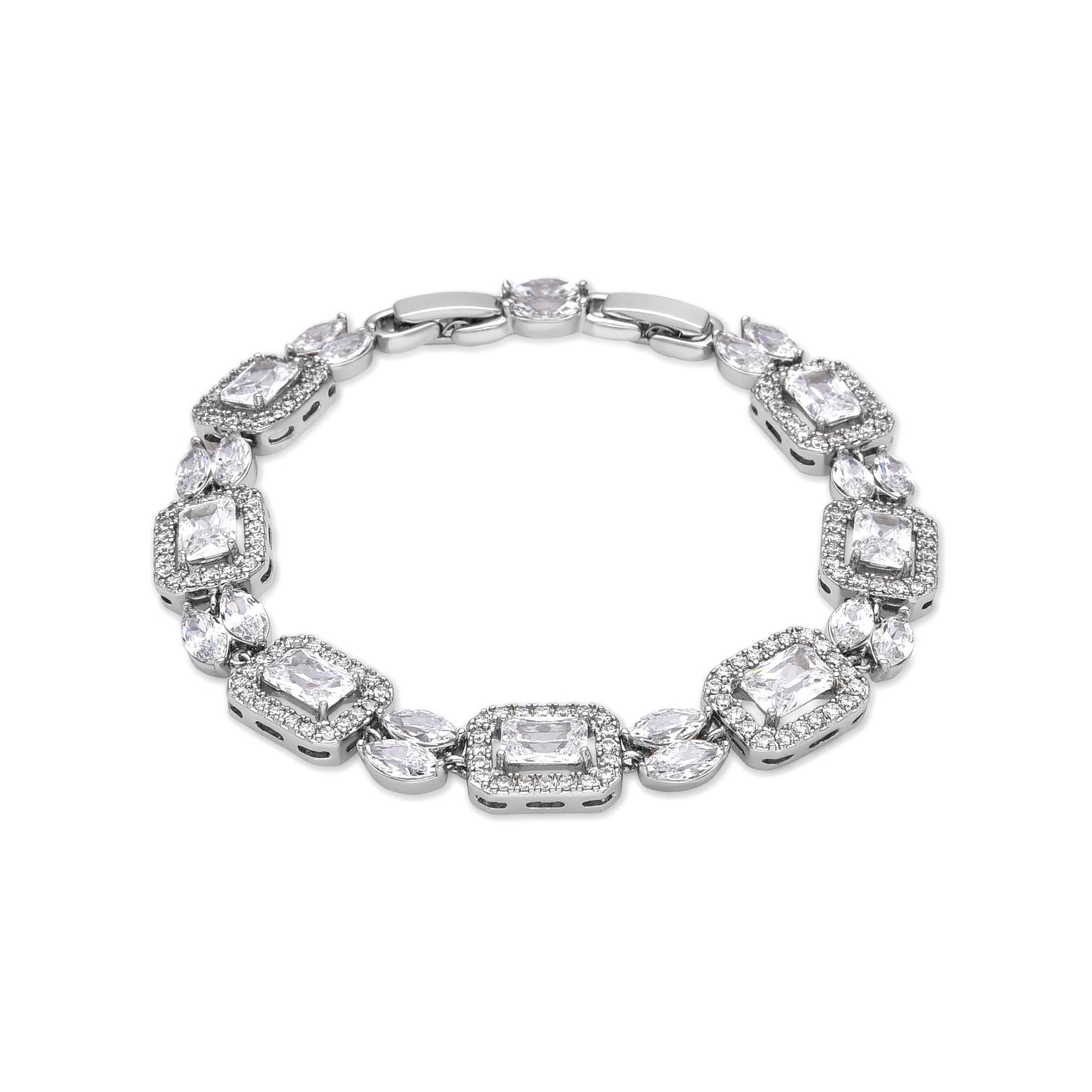 Pulsera con Circonita Brillante acabado plata - Neda