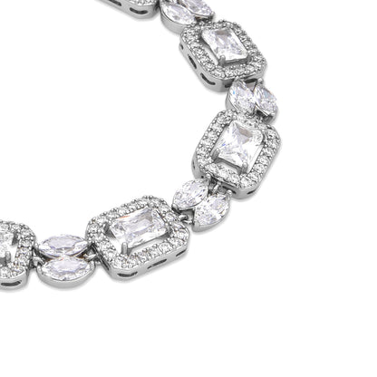 Pulsera con Circonita Brillante acabado plata - Neda