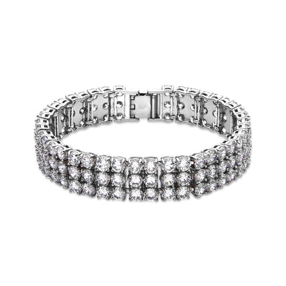 Pulsera con Circonita Brillante acabado plata - Matka