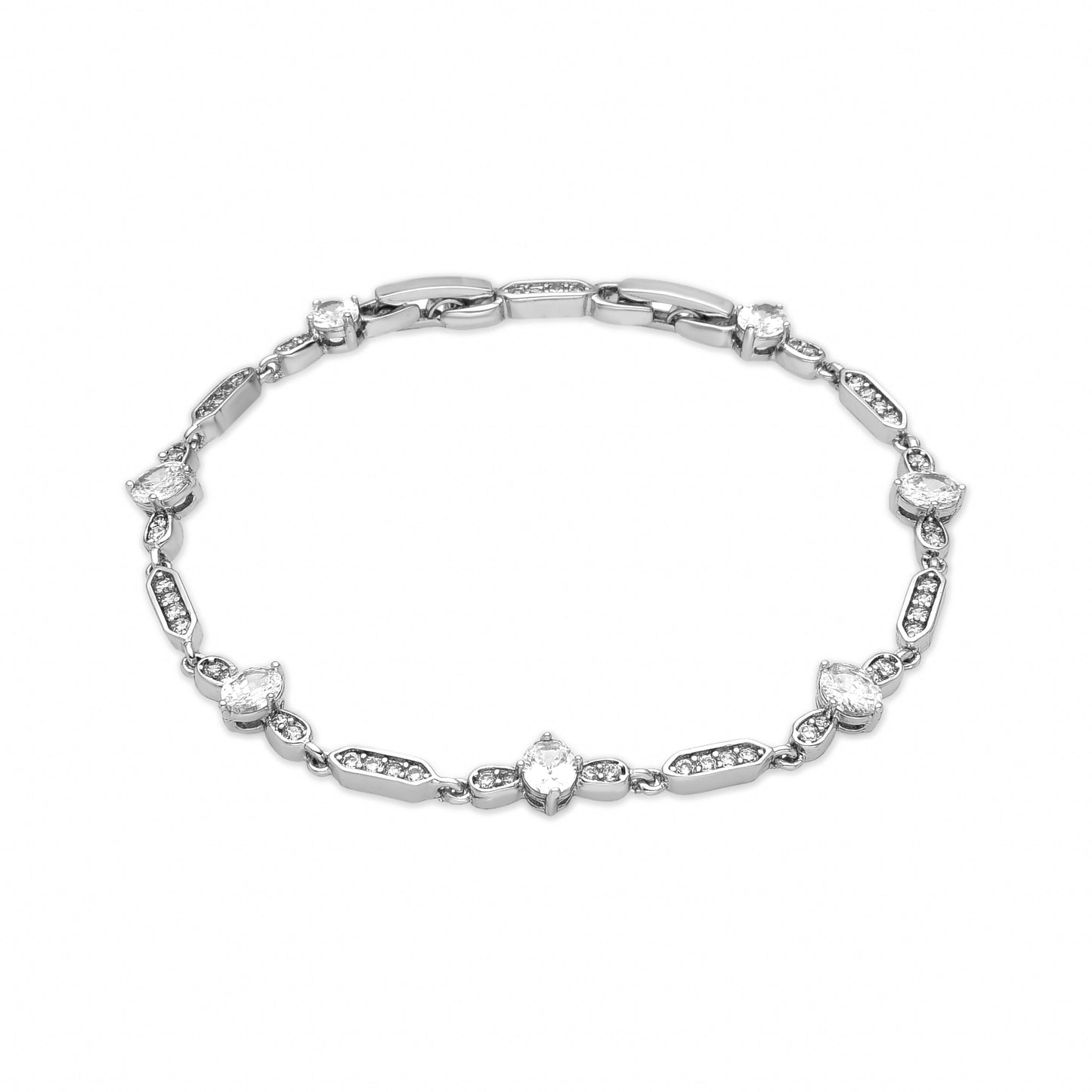 Pulsera con Circonita Brillante acabado plata - Sanu