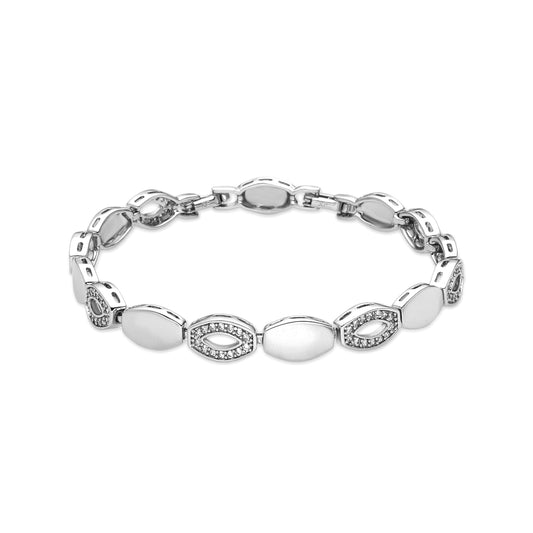 Pulsera con Circonita Brillante acabado plata - Livas
