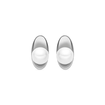 Pendientes con Perla Blanca acabado plata - Lyhu