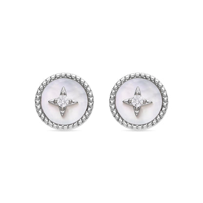 Pendientes con Madreperla Blanca acabado plata - Lymu