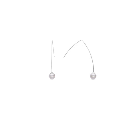 Pendientes con Perla Blanca acabado plata - Gesis