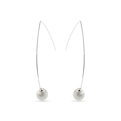 Pendientes con Perla Blanca acabado plata - Gesis