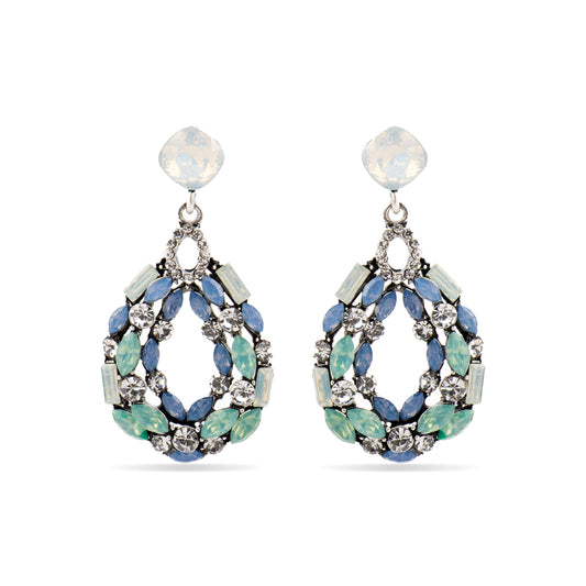 Pendientes con Cristal Multicolor acabado plata - Liodas