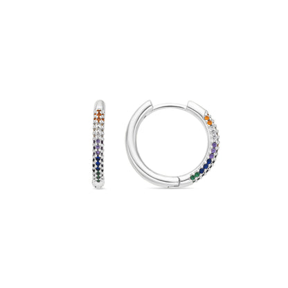 Pendientes acabado plata y Circonita Multicolor - Thybus