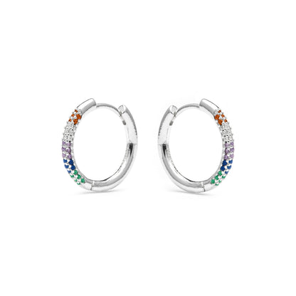 Pendientes acabado plata y Circonita Multicolor - Thybus