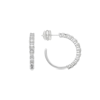 Pendientes acabado plata y Circonita Brillante - Remil