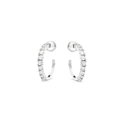 Pendientes acabado plata y Circonita Brillante - Remil