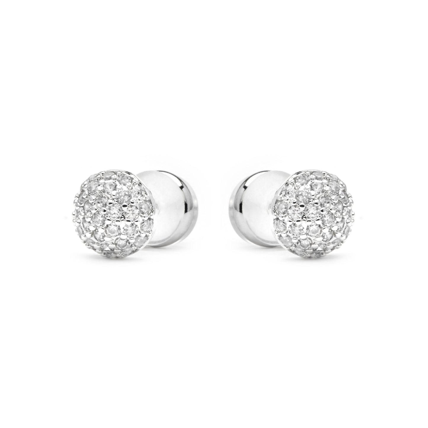 Pendientes acabado plata y Circonita Brillante - Yabi