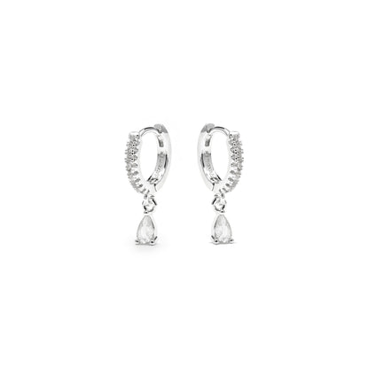 Pendientes acabado plata y Circonita Brillante - Laade