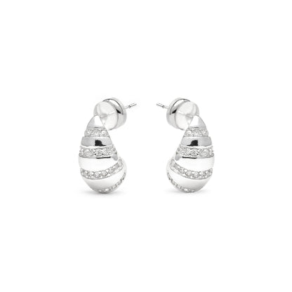 Pendientes acabado plata y Circonita Brillante - Imaspa