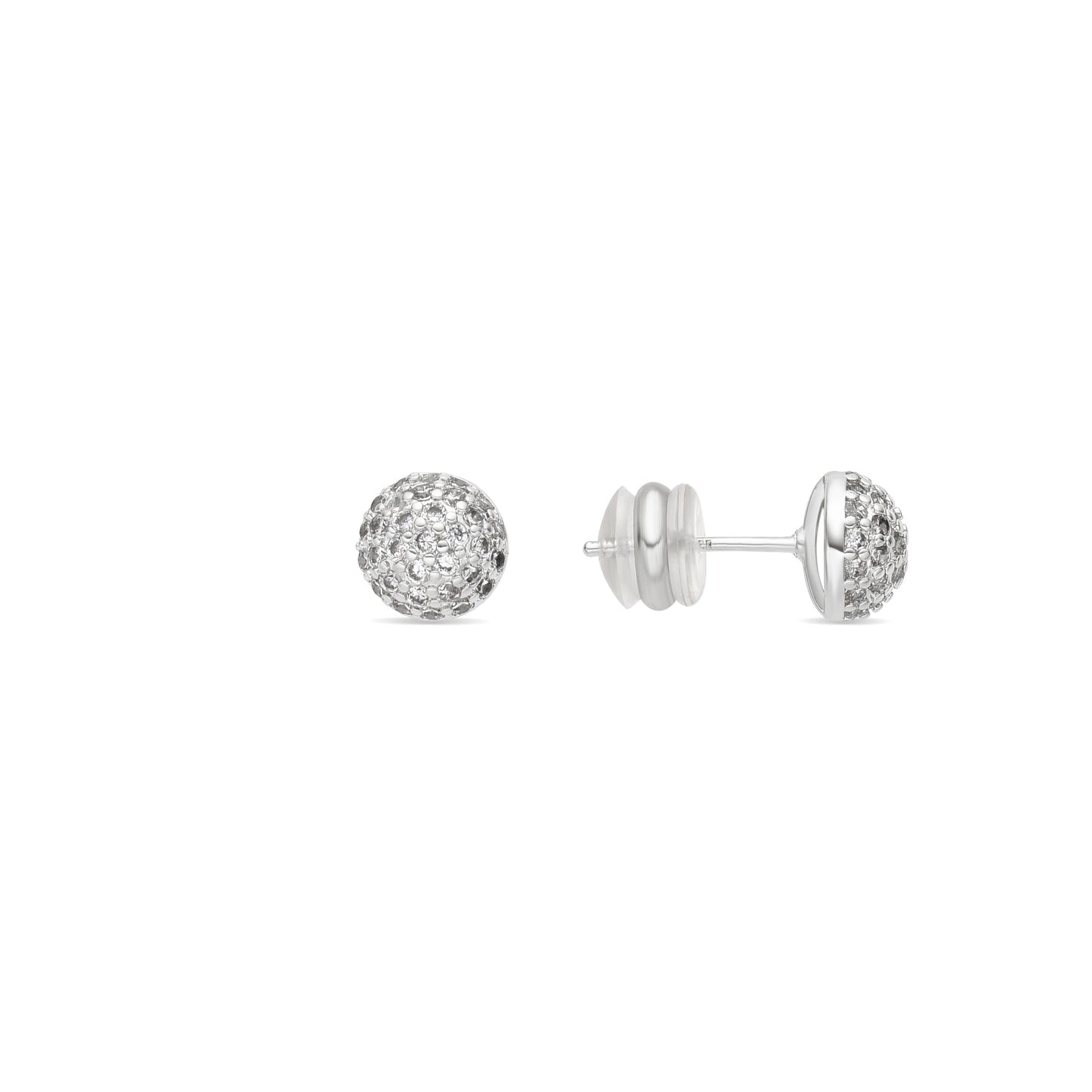 Pendientes acabado plata y Circonita Brillante - Ramir
