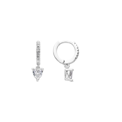 Pendientes acabado plata y Circonita Brillante - Drasa