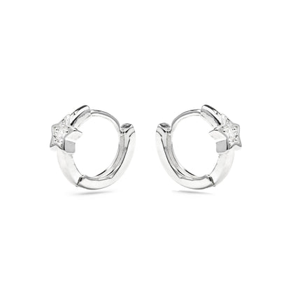 Pendientes acabado plata y Circonita Brillante - Ktyu