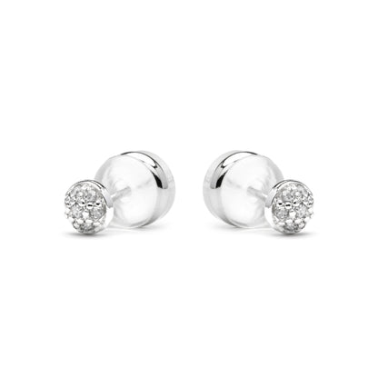 Pendientes acabado plata y Circonita Brillante - Chikra