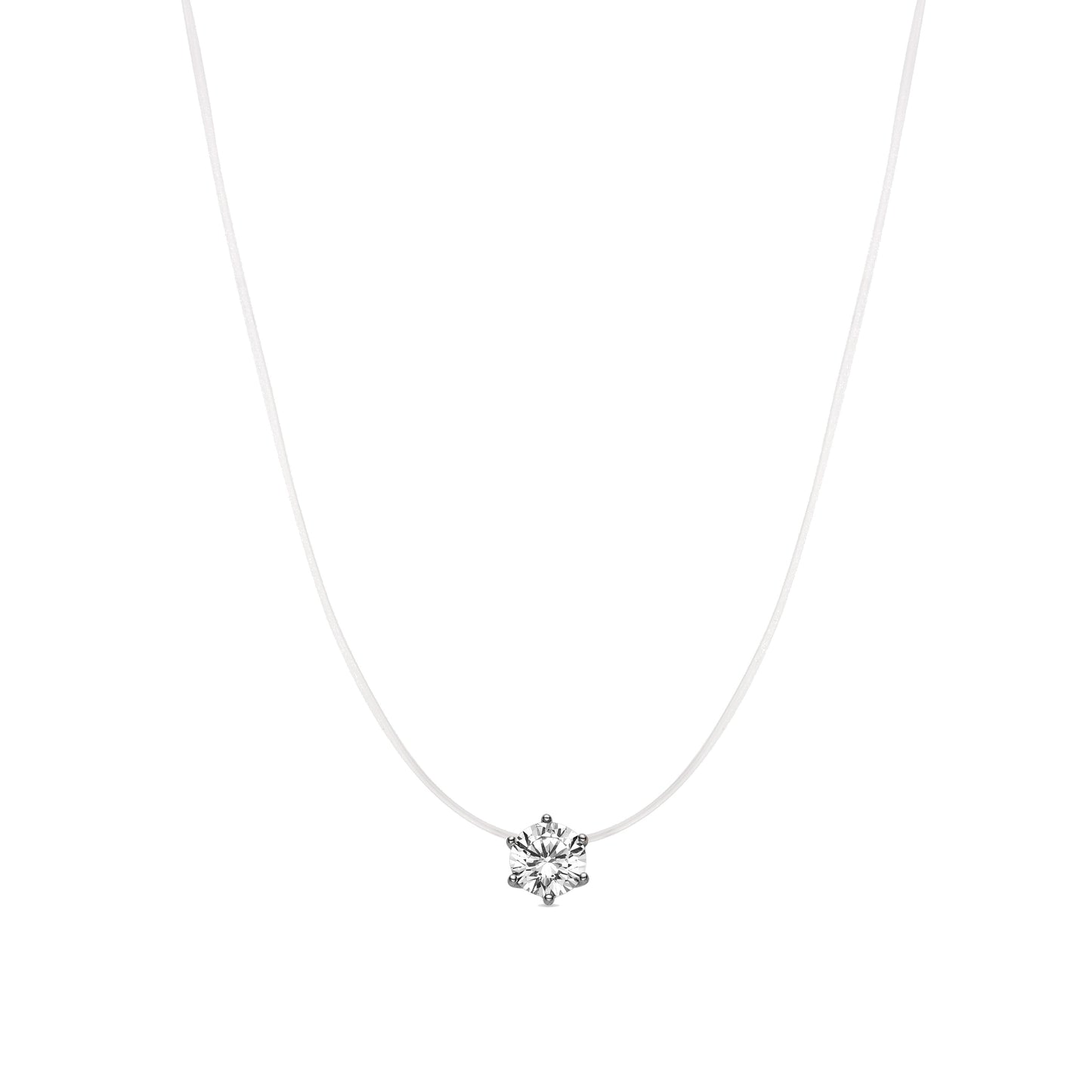 Collar con Circonita Brillante acabado plata - Goyrys