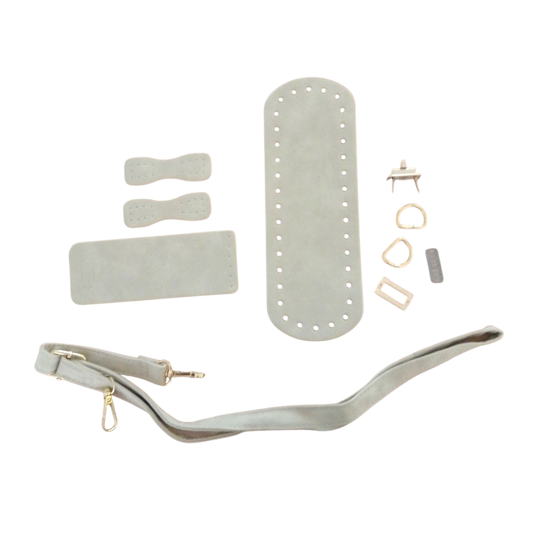 Set de accesorios para bolso – Base, correa y cierre (para trapillo, algodón o cordón)