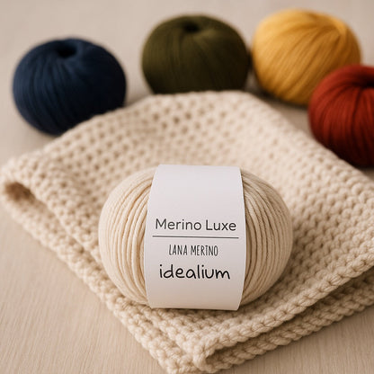 Ovillo Idealium Merino Luxe – Lana merino premium 50 g, prendas cálidas