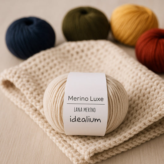 Ovillo Idealium Merino Luxe – Lana merino premium 50 g, prendas cálidas
