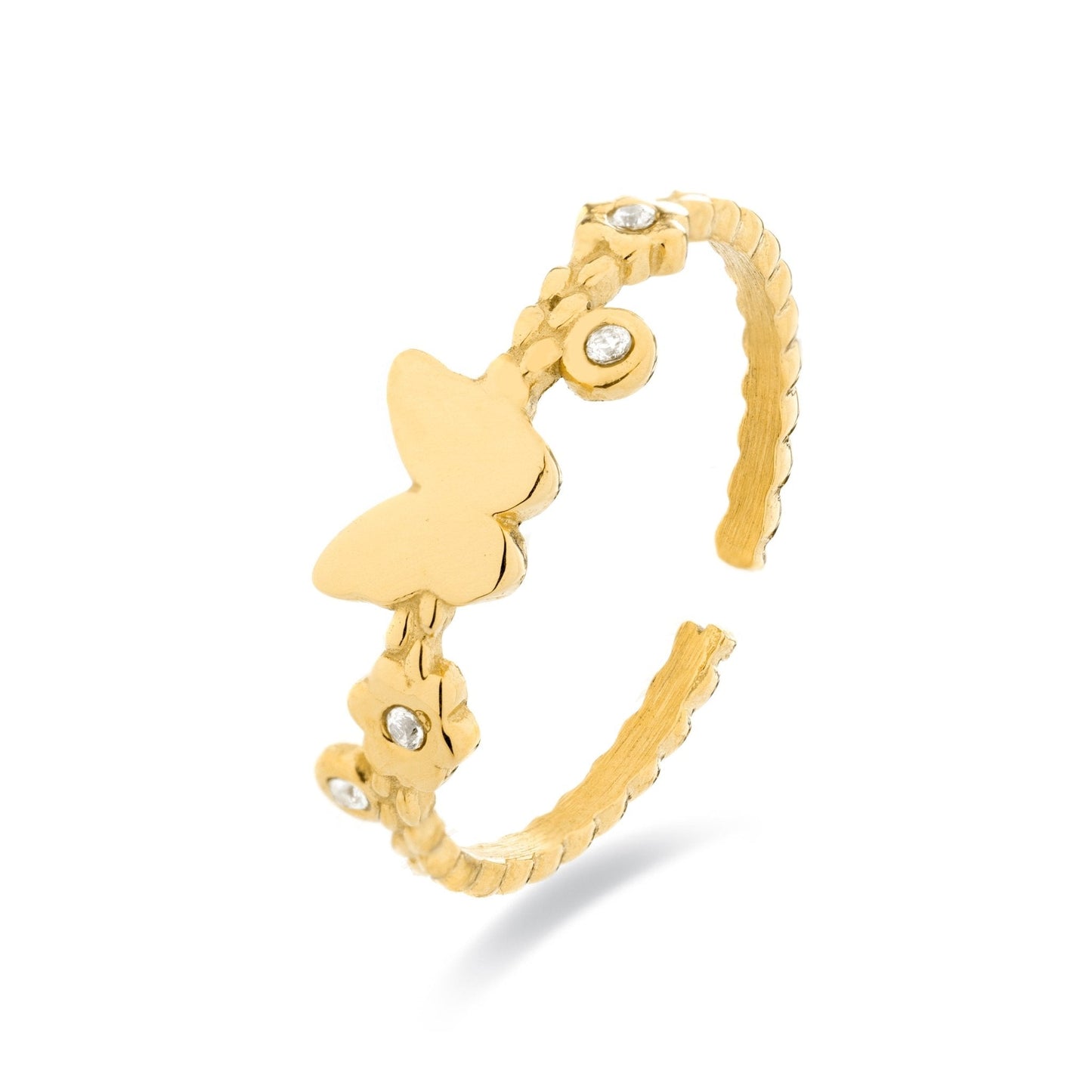 Anillo acabado en oro amarillo 18k