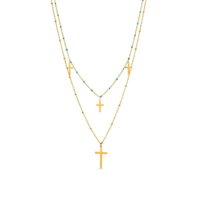 Collar acabado en oro amarillo 18k