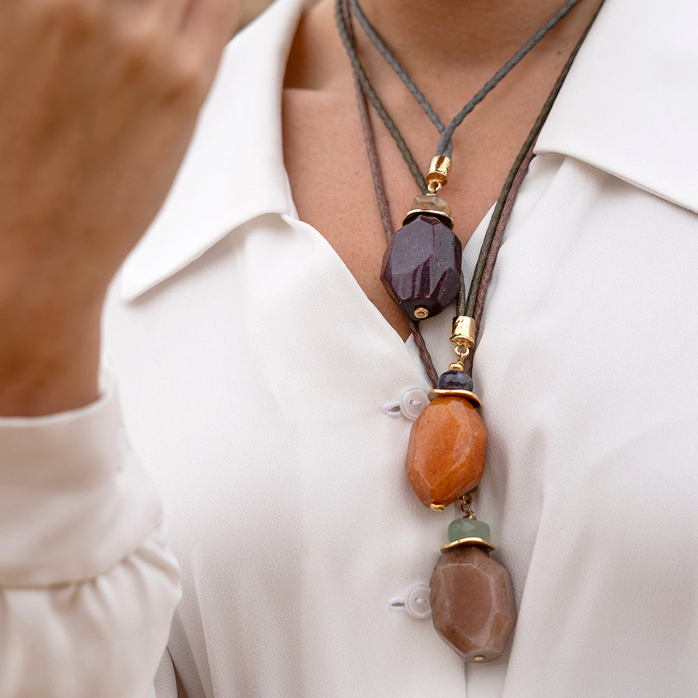 Collar largo mujer ajustable MONSUL STONE