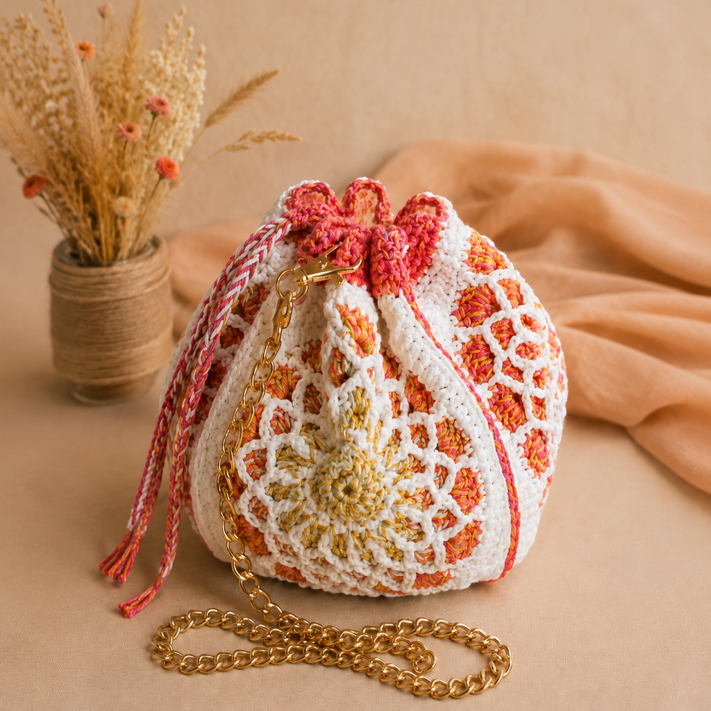 Bolso Alia Mandala de crochet artesanal hecho a mano