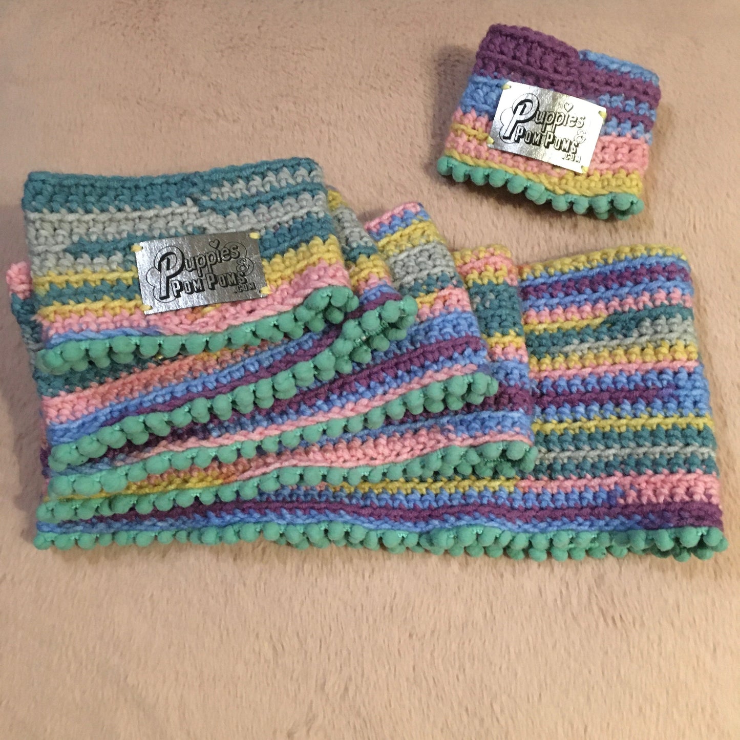 Minty Pastels Crochet Snood / Buff