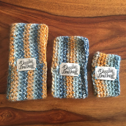 Ombré Blue / Orange Crochet Dog Snood / Buff