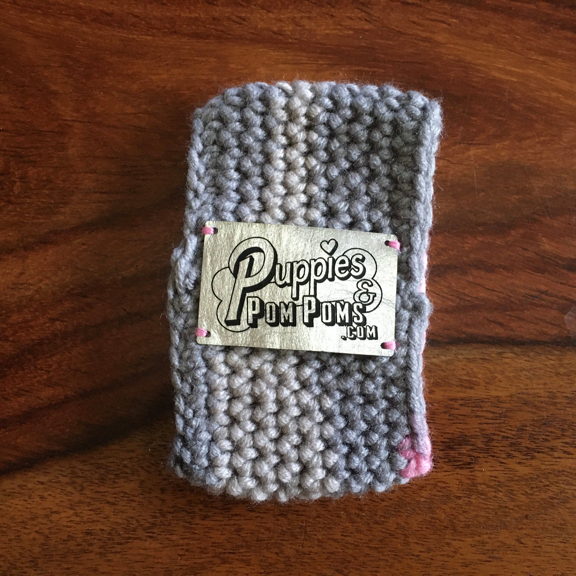 Rainbow Chic Pink/Grey Crochet Dog Snood / Buff-3