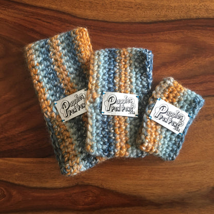 Ombré Blue / Orange Crochet Dog Snood / Buff