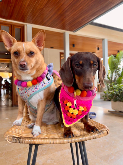 Crochet Dog Bandana - Hot Pink