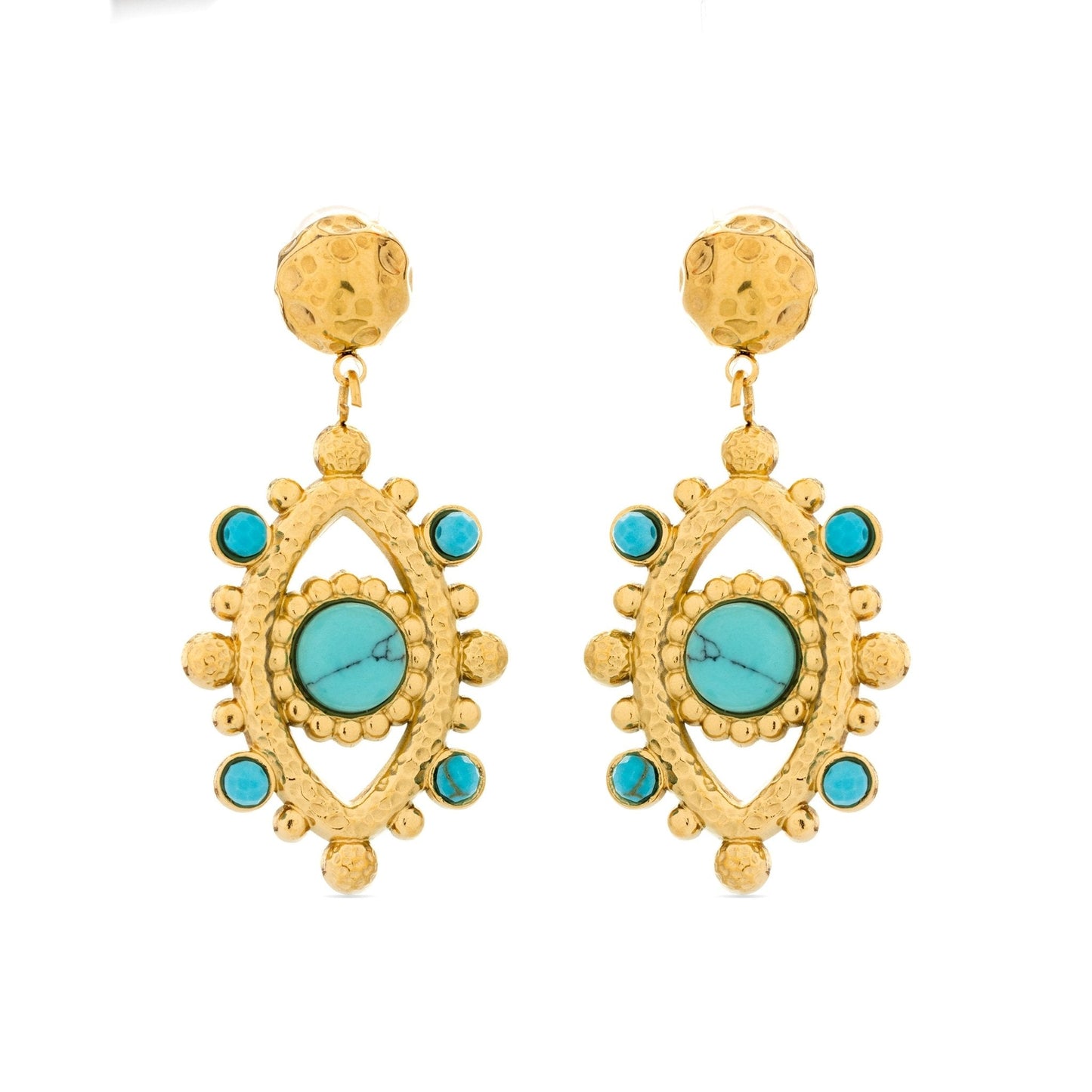 Pendientes acabados en oro amarillo 18k