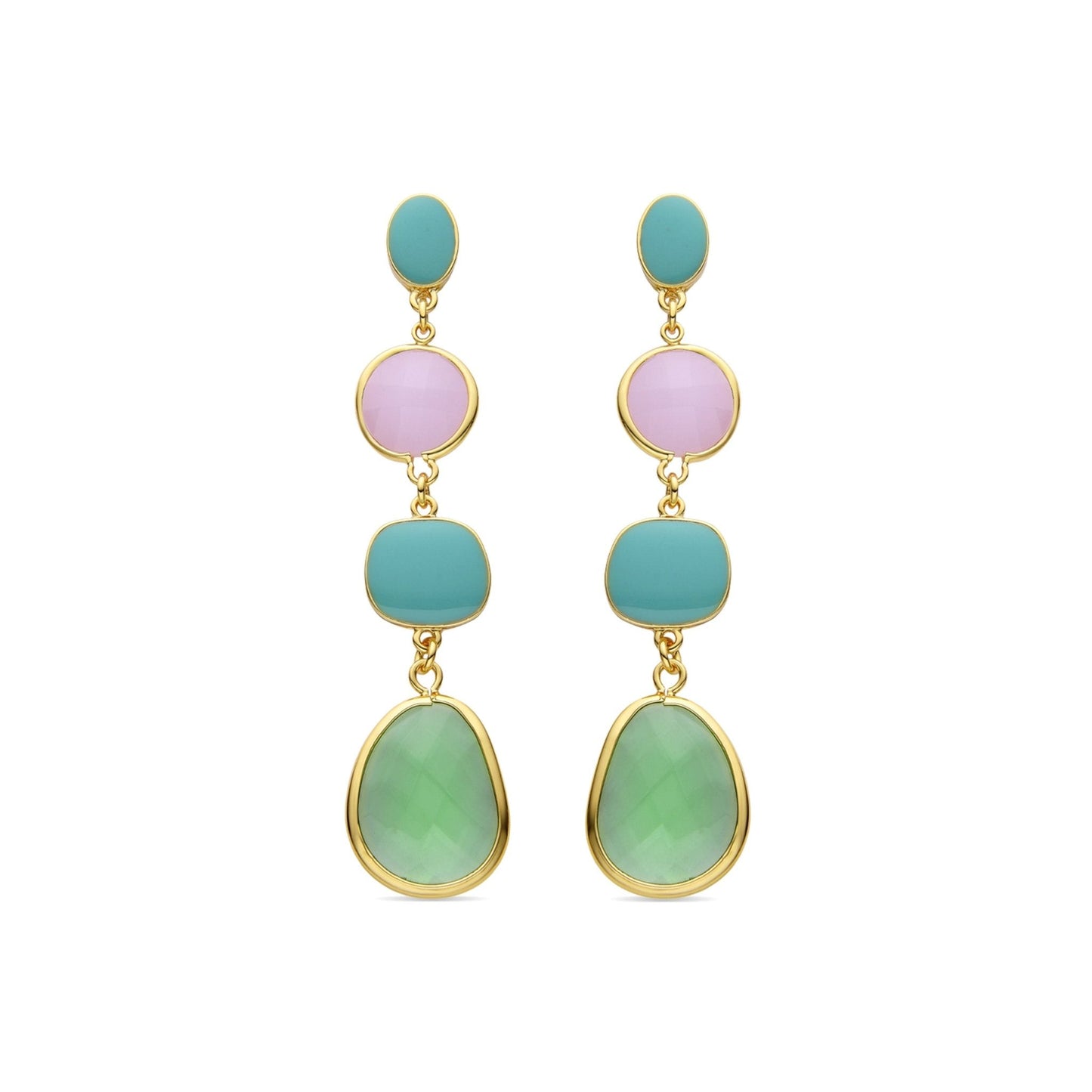 Pendientes acabados en oro amarillo 18k