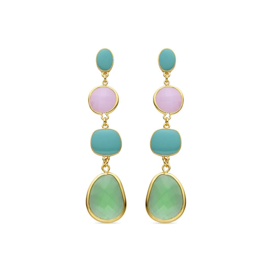 Pendientes acabados en oro amarillo 18k