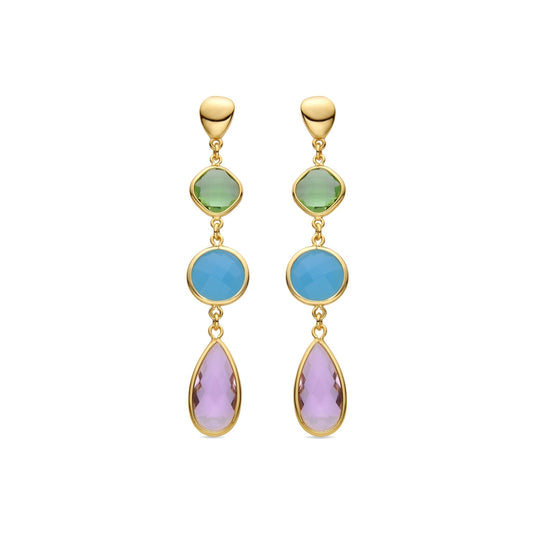 Pendientes acabados en oro amarillo 18k