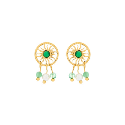 Pendientes acabados en oro amarillo 18k